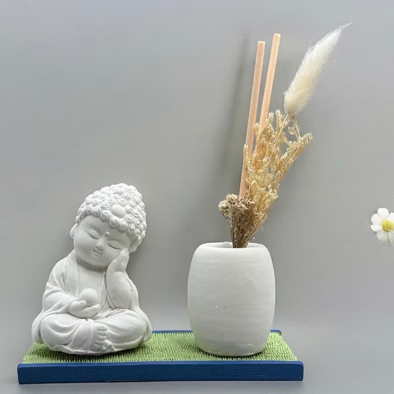 禪風設計 仿真榻榻米版香氛組 淨念吉祥之小佛靜性 居家涼感提升
