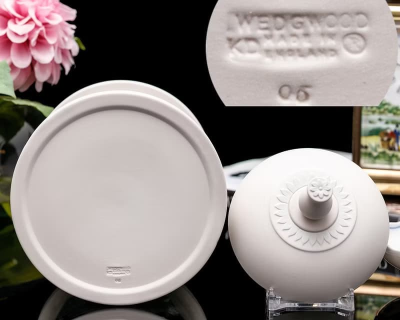博物館級 英國製Wedgwood米黃豐收跳舞女神陶瓷浮雕茶葉收納罐