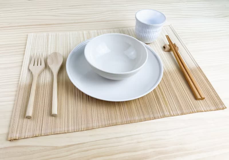 天然染竹製餐墊(茶染) Natural Dye