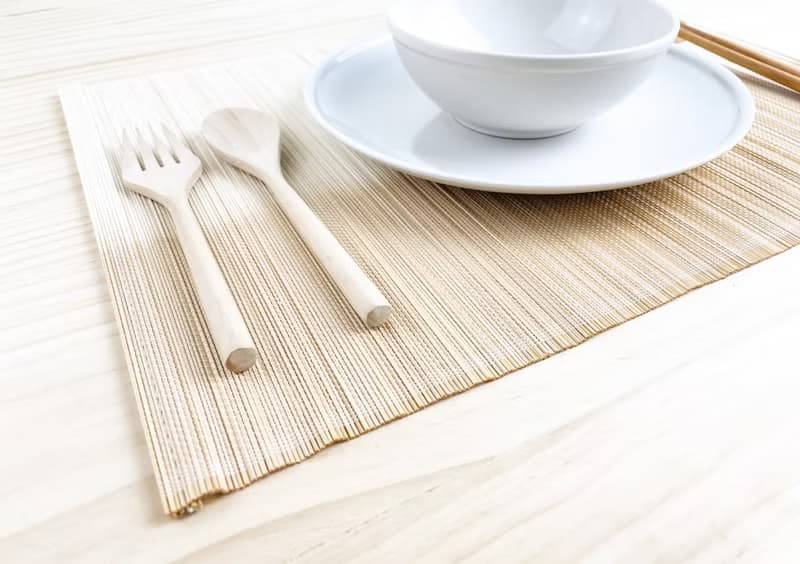 天然染竹製餐墊(茶染) Natural Dye