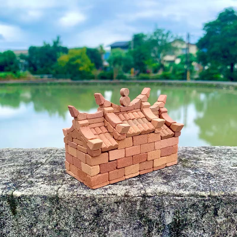 【DIY材料組合包】小寺廟/小磚塊模型/迷你紅磚/台灣傳統築
