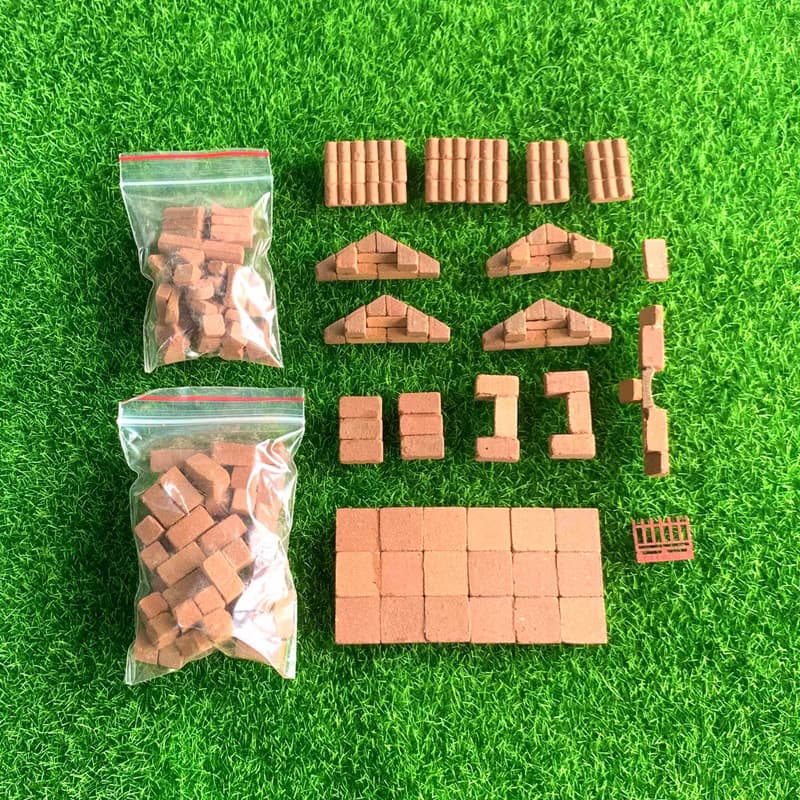 【DIY材料組合包】小寺廟/小磚塊模型/迷你紅磚/台灣傳統築