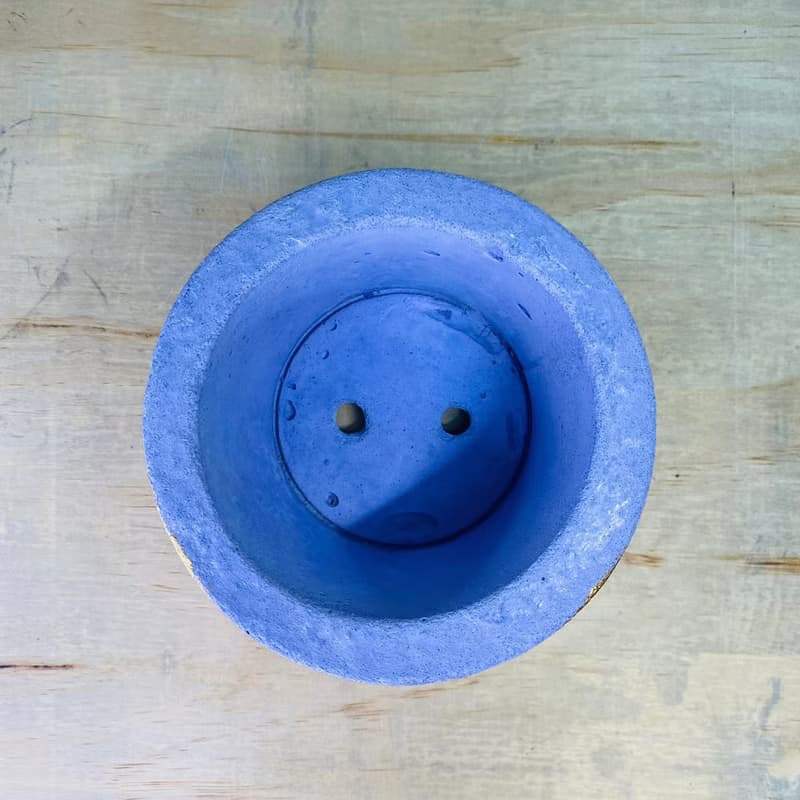 限量單品 手作厚實單品紫色金點水泥盆