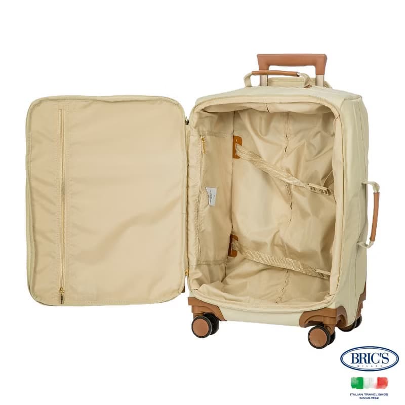 【BRIC' S】X-Travel 20吋 拉鍊拉桿軟箱 登機箱-米白