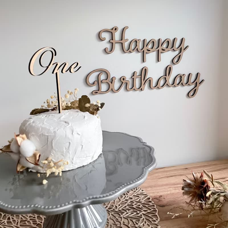 ケーキトッパー 誕生日 装飾 バースデープレート フォトプロップス 1歳