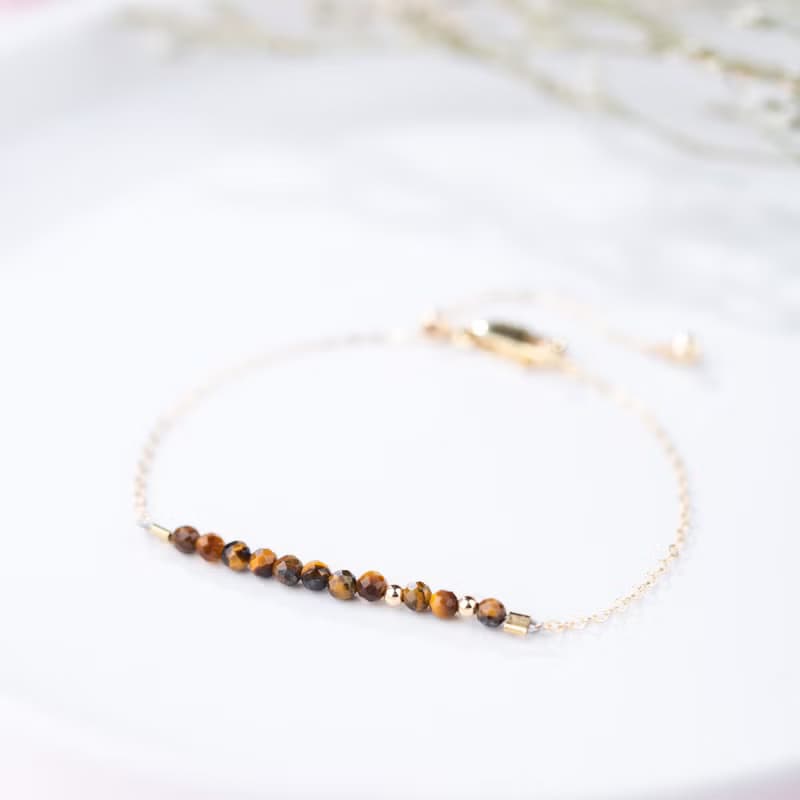 虎眼石摩斯密碼 14KGF手鍊