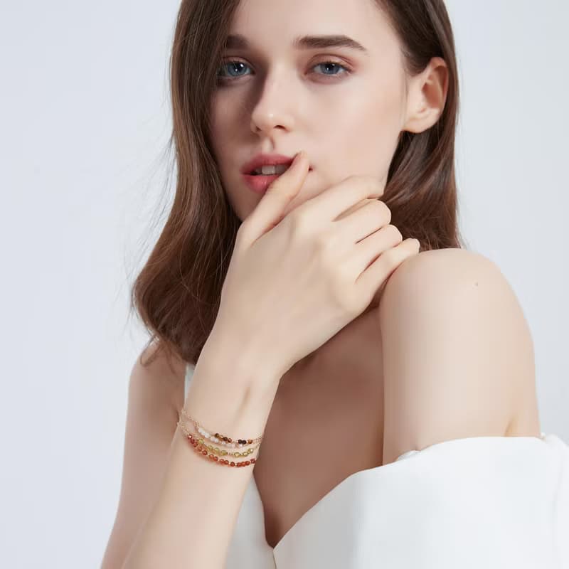 虎眼石摩斯密碼 14KGF手鍊