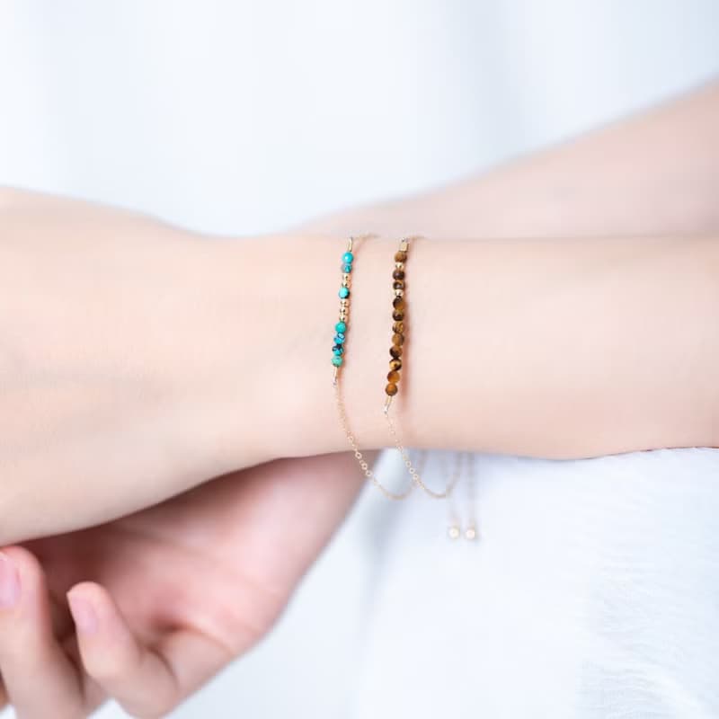 虎眼石摩斯密碼 14KGF手鍊