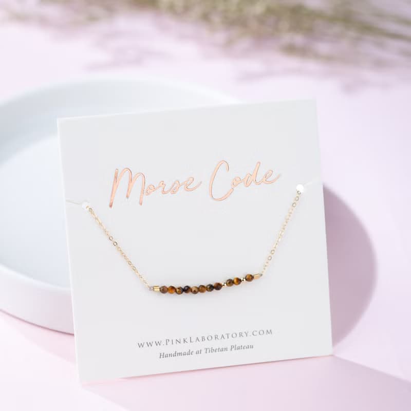 虎眼石摩斯密碼 14KGF手鍊