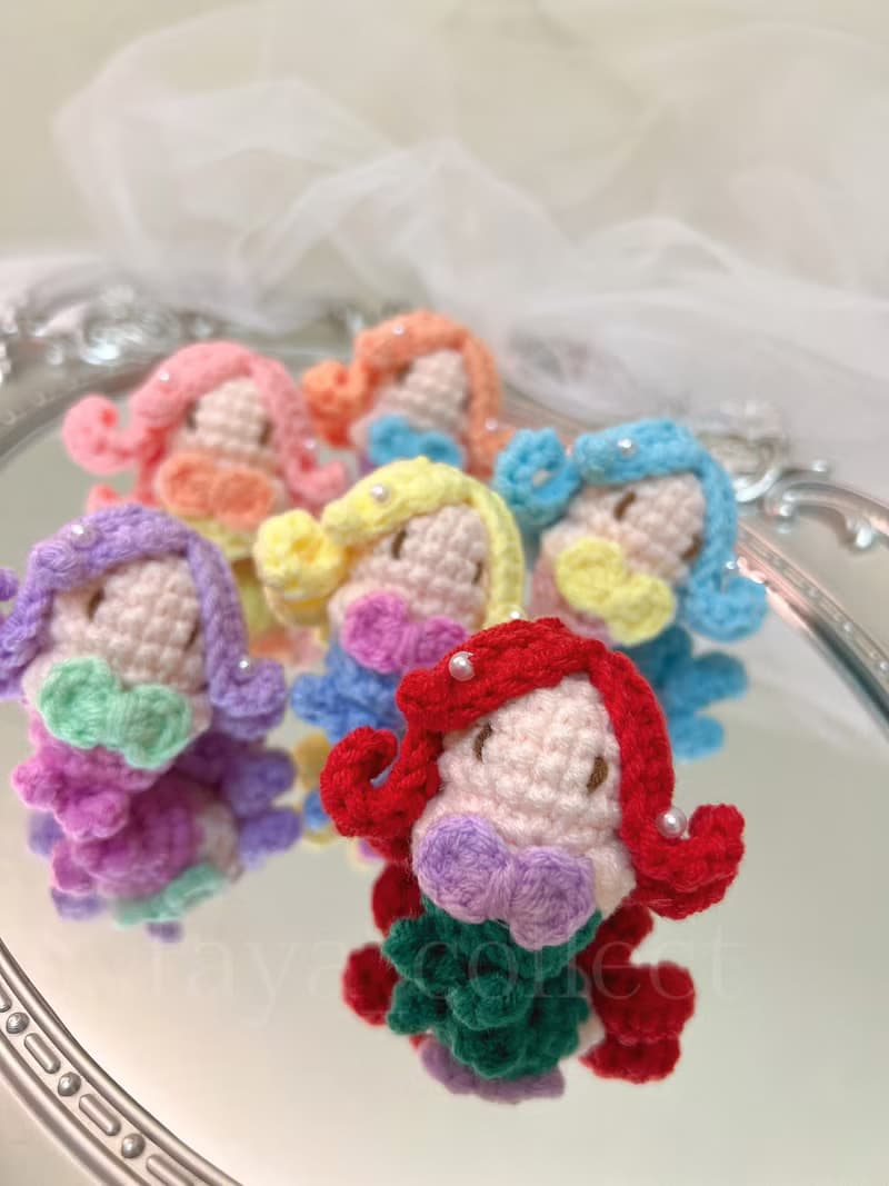 小美人魚 針織吊飾 文創 生日禮物 禮物 吊飾 手作 可愛七夕
