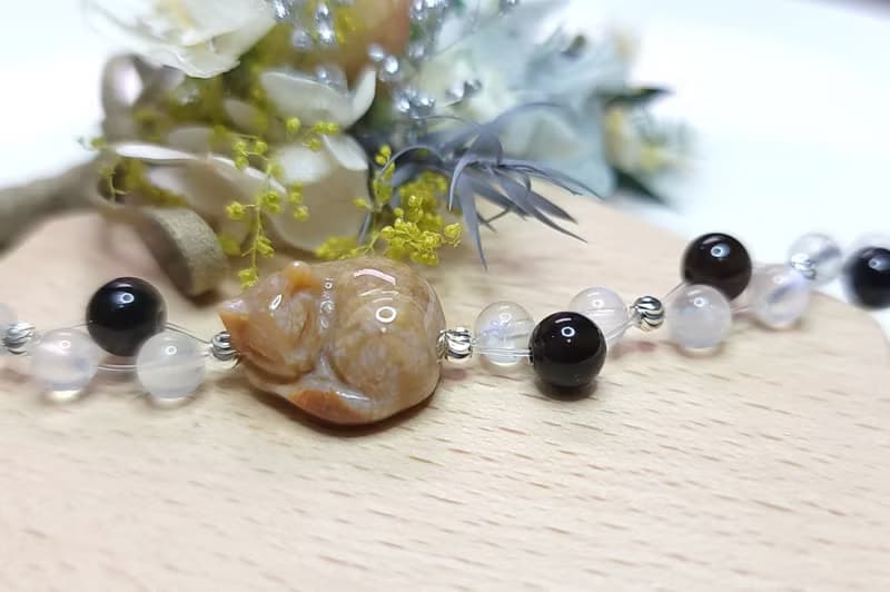 Six Cats 天然石 水晶 設計款 貓 祈福 招財 磁吸手鍊 禮物