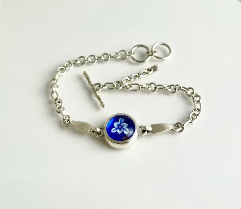 琉璃花純銀手鍊  手作金工