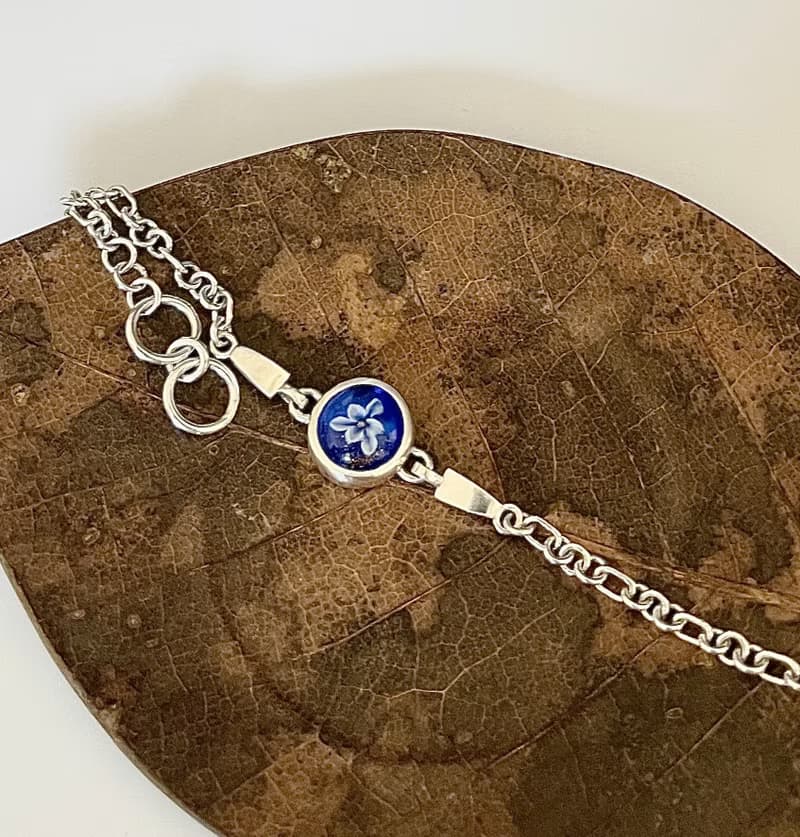 琉璃花純銀手鍊  手作金工