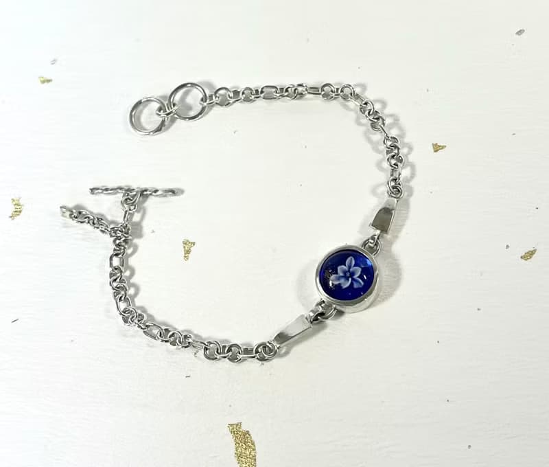 琉璃花純銀手鍊  手作金工