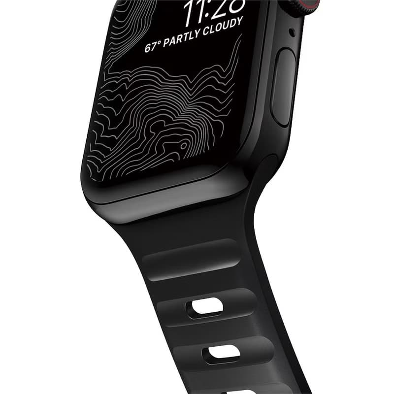 【美國NOMAD】 Apple Watch專用運動風FKM橡膠錶帶-45/44/42mm-黑