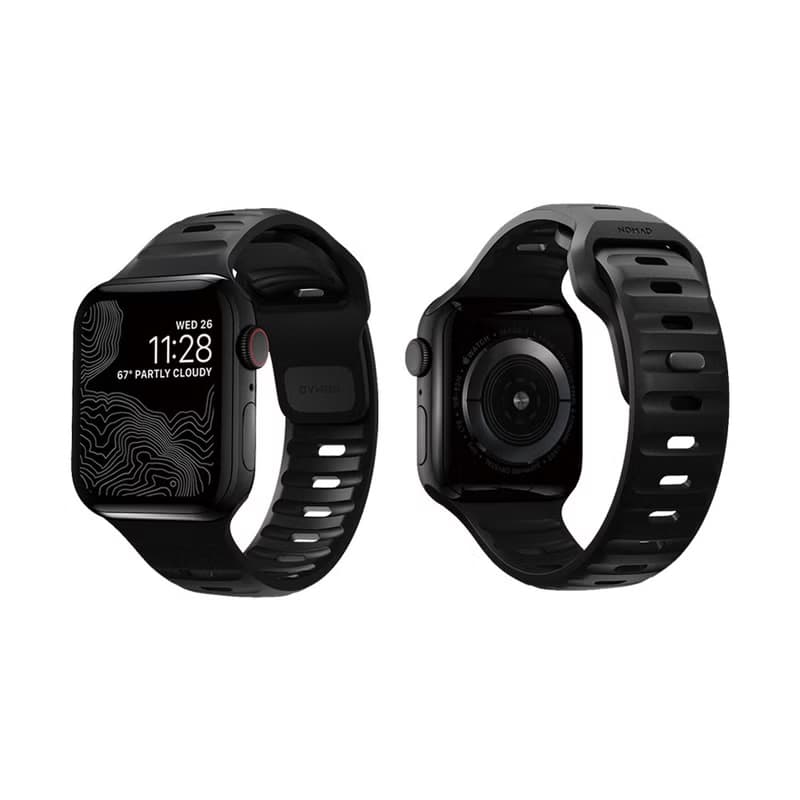 【美國NOMAD】 Apple Watch專用運動風FKM橡膠錶帶-45/44/42mm-黑