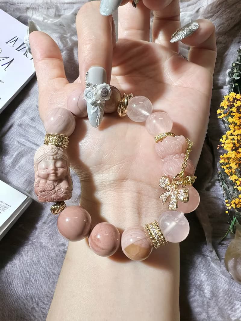 阿拉善瑪瑙 女財神扎基拉姆 粉晶 招桃花 招財-已結緣 接同款訂製