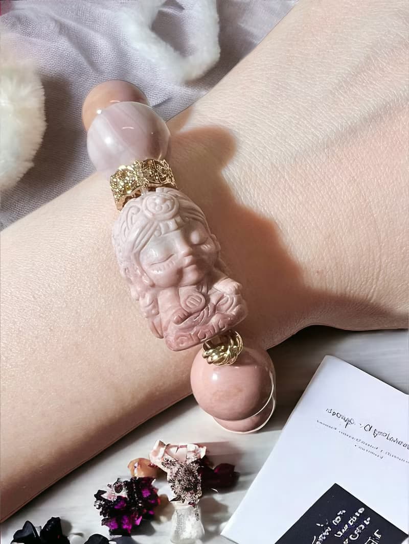 阿拉善瑪瑙 女財神扎基拉姆 粉晶 招桃花 招財-已結緣 接同款訂製