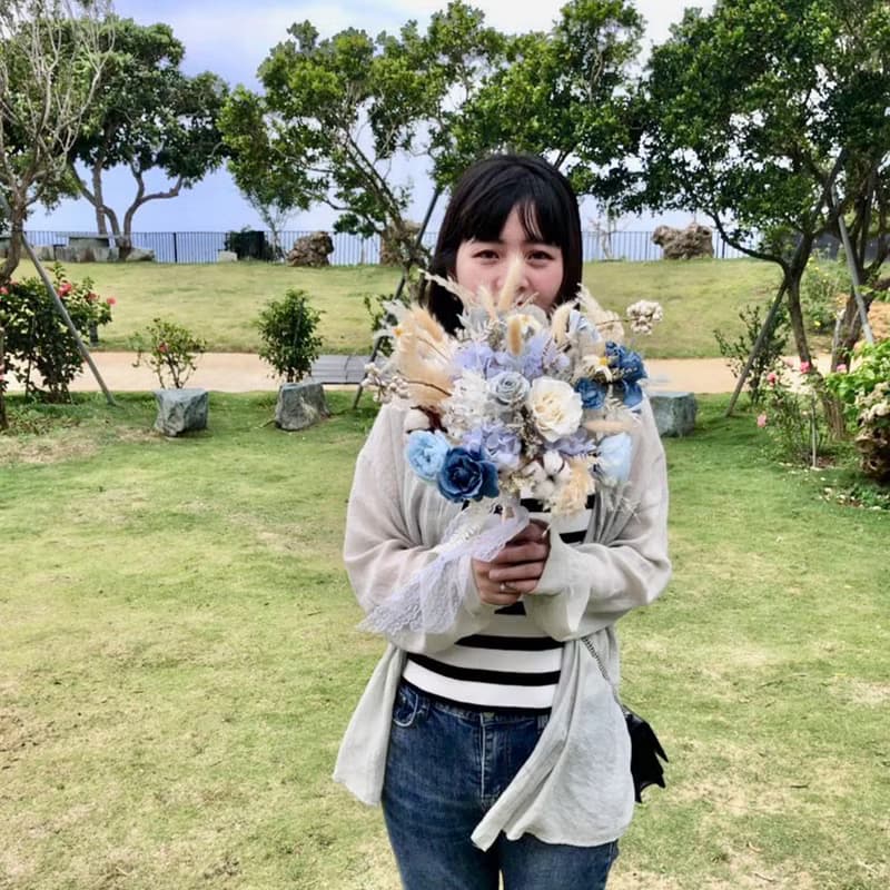 【竒植花物】星空藍永生乾燥新娘捧花 求婚花束 情人節花束
