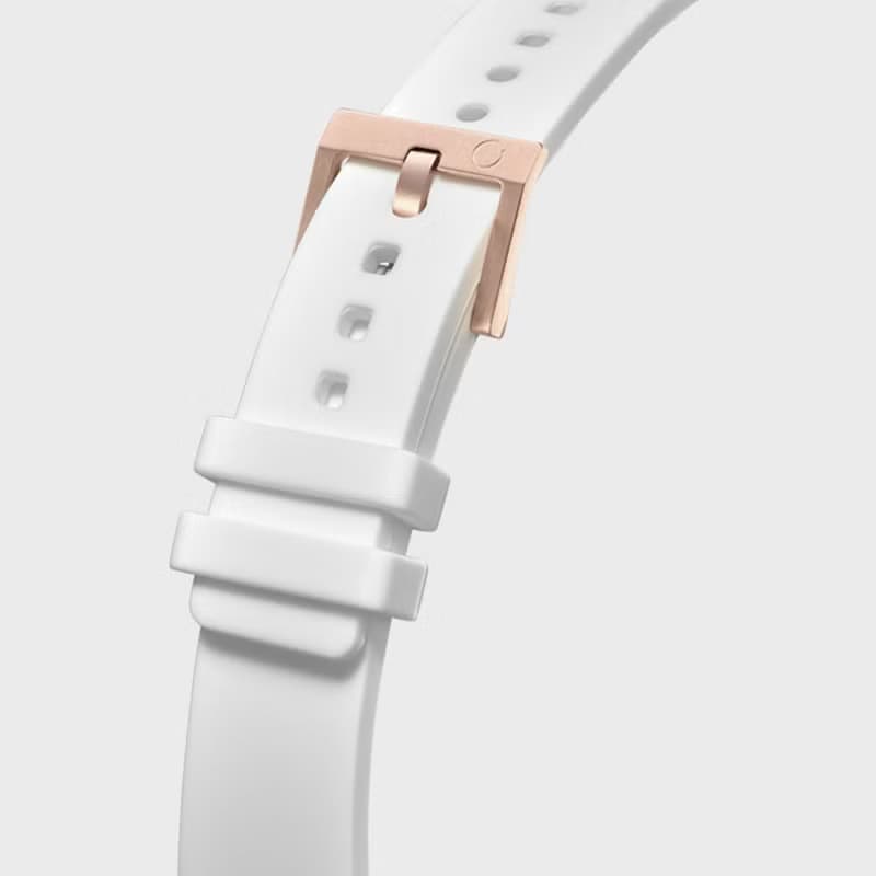 Imperfect Line 玫瑰金白色矽膠錶帶手錶 32/40mm - 可定制