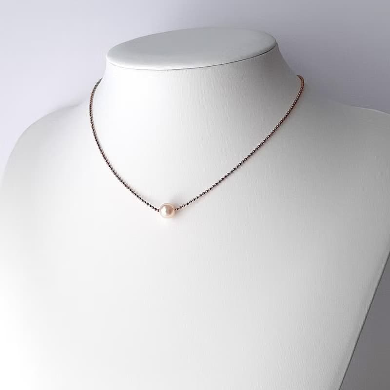 K18　スルーネックレス　あこや真珠　 パールネックレス　あこやパール　日本の真珠　pearl necklace　珍珠項鍊　珍珠项链　진주목걸이