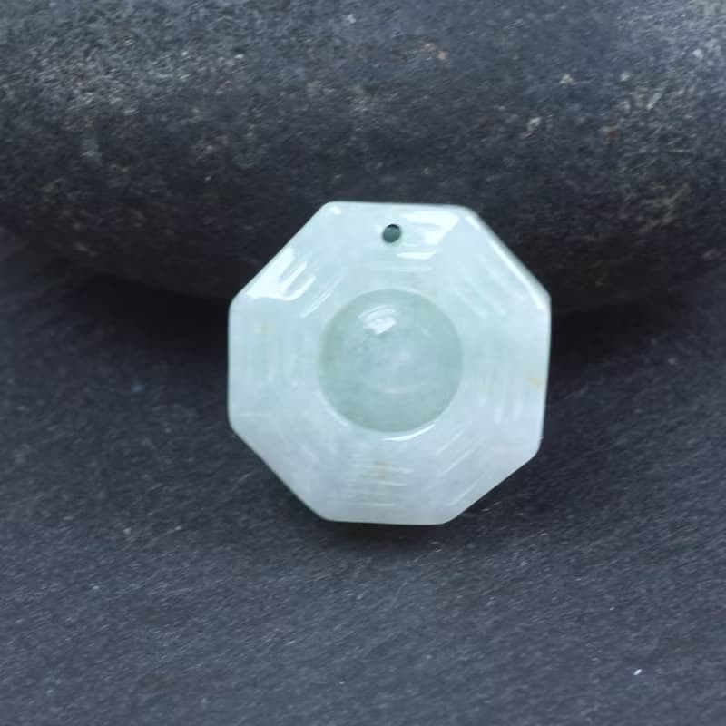 【乾坤太極】冰種飄花翡翠八卦項鍊 | 天然緬甸玉A貨翡翠 | 送禮