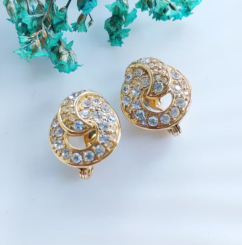 Vintage Jewelry 西洋古董飾品  MONET 對稱 夾式耳環