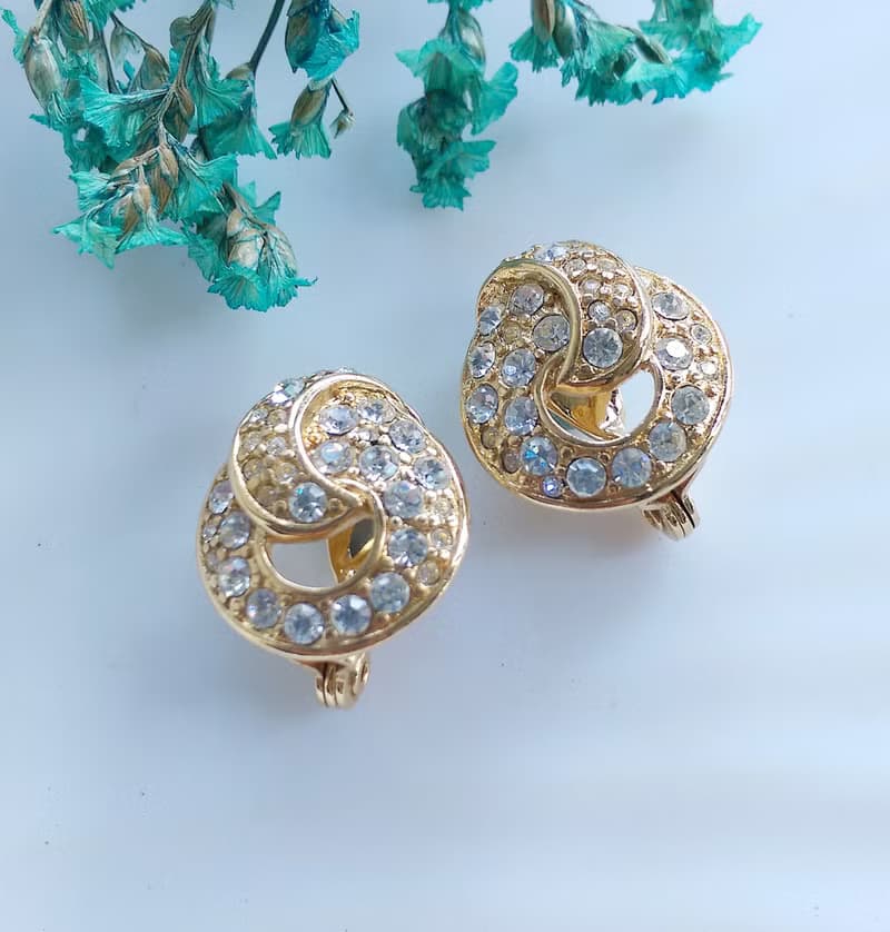Vintage Jewelry 西洋古董飾品  MONET 對稱 夾式耳環