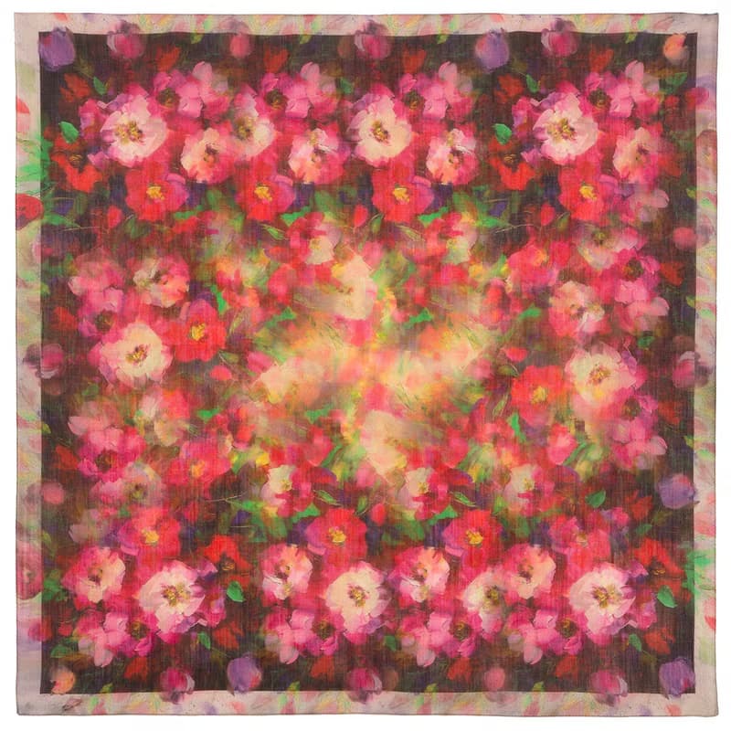 Original Pavlovo Posad Russian Shawl 100% Wool Woolen Scarf 115x115 cm 10393-6