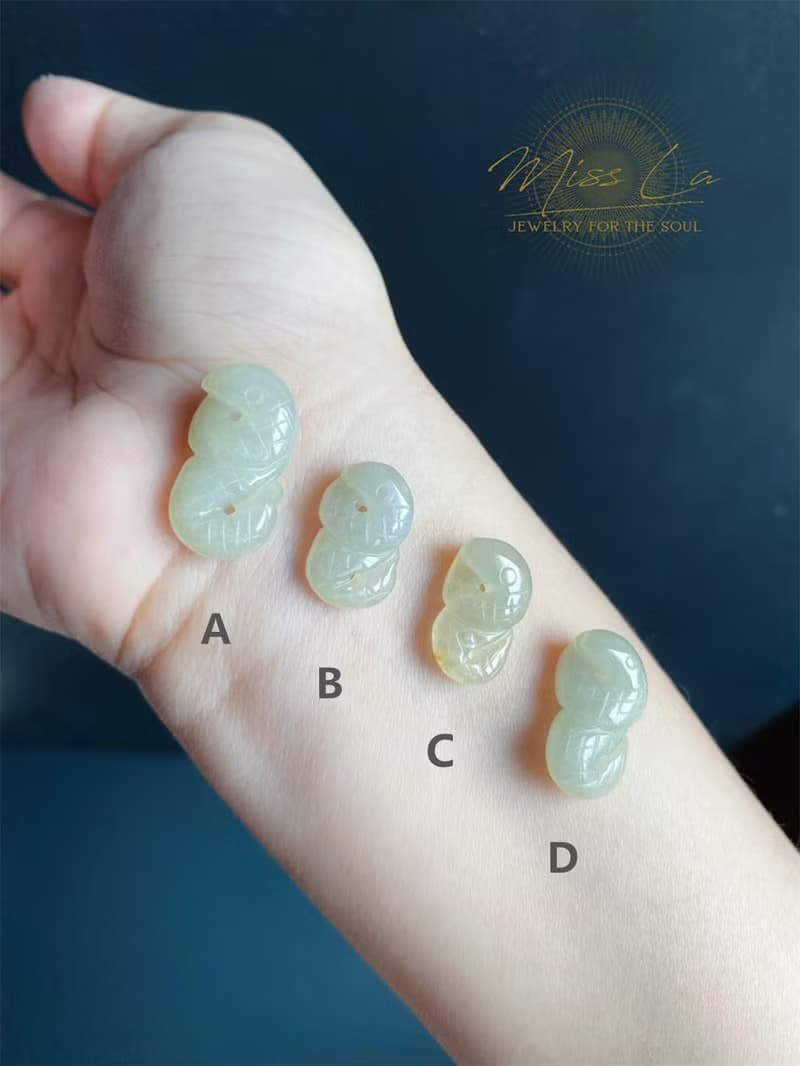 天然緬甸玉翡翠 蛇 雪梨黃翡 升官發財 頭腦靈活 項鍊 禮物 天然