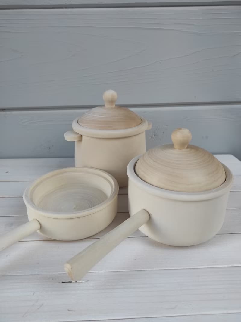 Wooden Toy Dishes Set