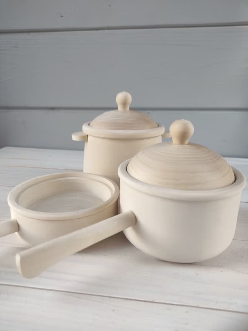 Wooden Toy Dishes Set