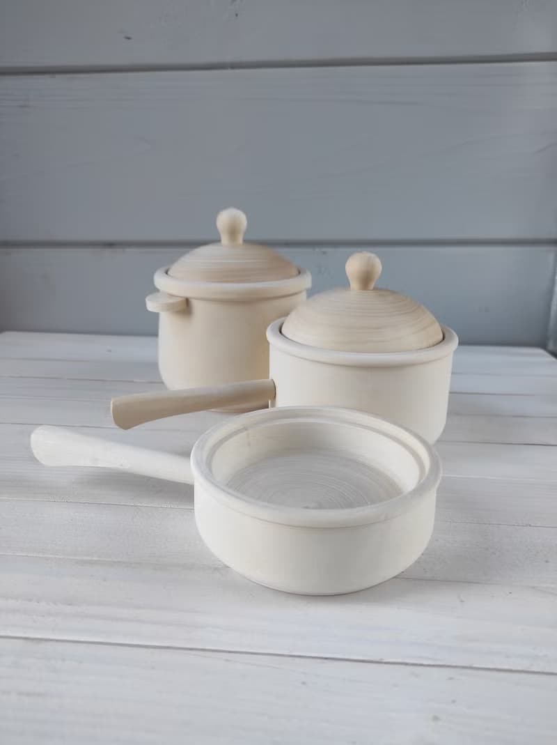 Wooden Toy Dishes Set