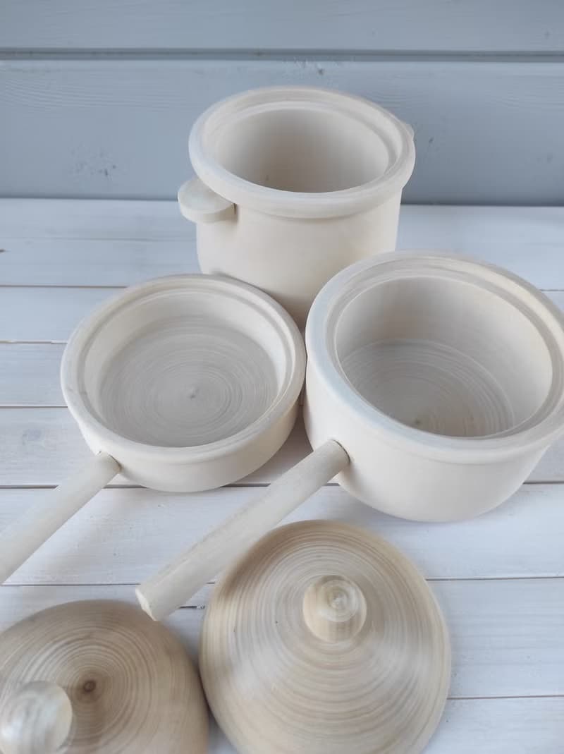 Wooden Toy Dishes Set