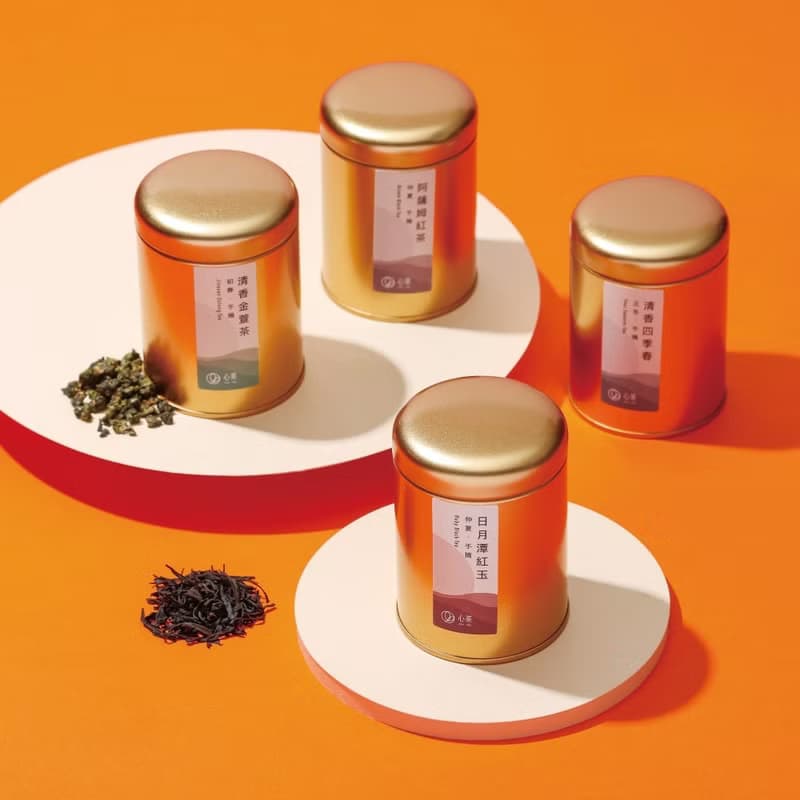 中秋禮盒 | 松木精裝  4款精選台灣茶 | 霧金茶葉罐, 清爽回甘