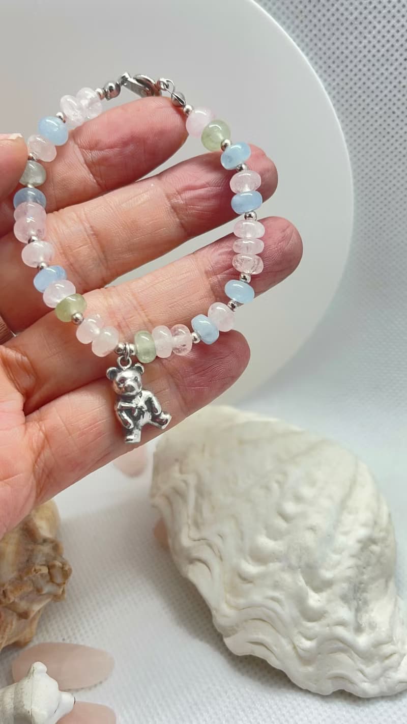 甜甜的糖果與純銀小熊手鍊