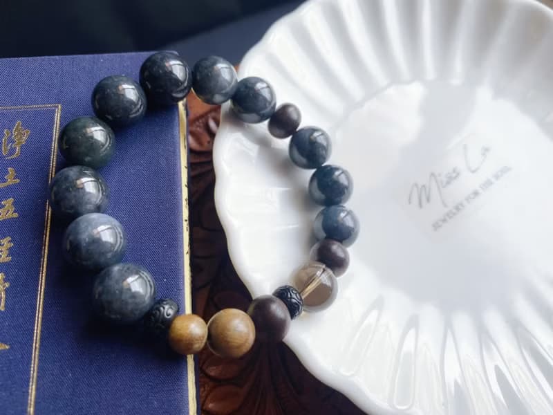 王者再臨 男士手鍊 天然緬甸玉 翡翠 烏雞 沉香 綠檀木 茶 父親節