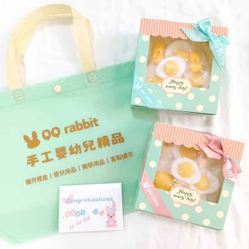 可繡名字。暖冬小橘子。手工訂製4件彌月組。可單買
