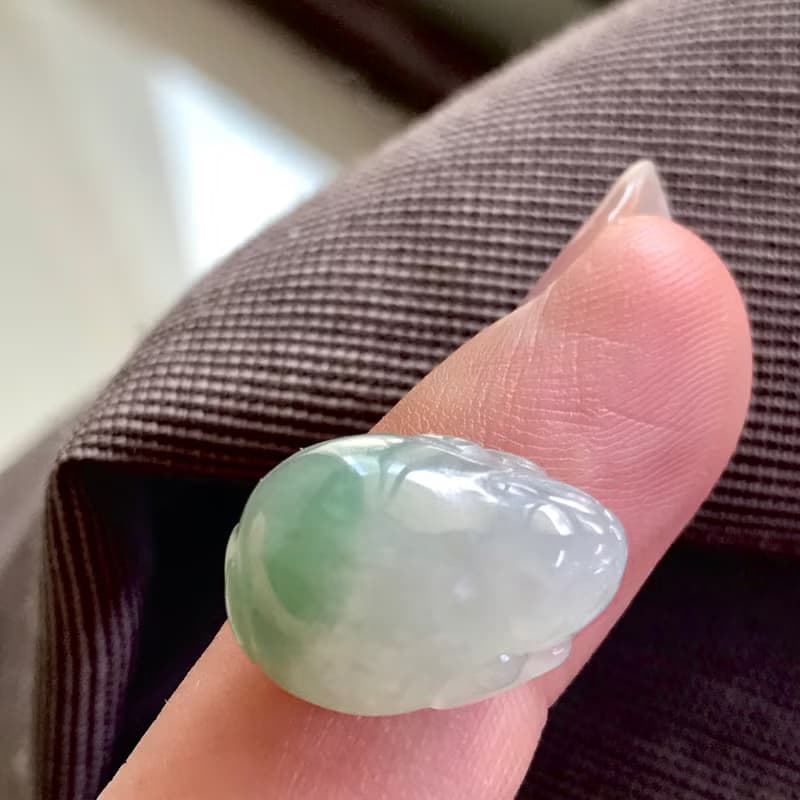 【招財神獸】冰種飄綠翡翠三腳蟾蜍|戒面|裸石|天然A貨翡翠|送禮