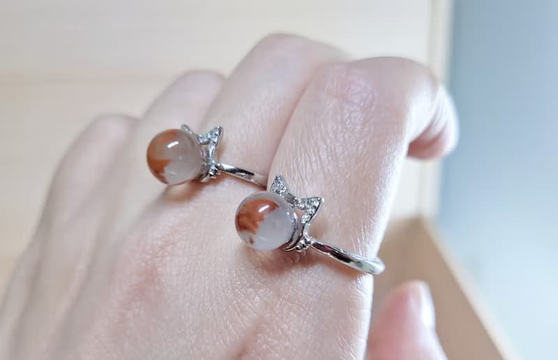 【親翠】天然南紅 飄花貓咪s925銀戒