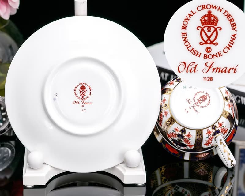 英國製Royal Crown Derby伊萬里1128奢華骨瓷咖啡杯盤茶杯