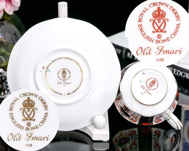 英國製Royal Crown Derby伊萬里1128奢華骨瓷咖啡杯盤茶杯