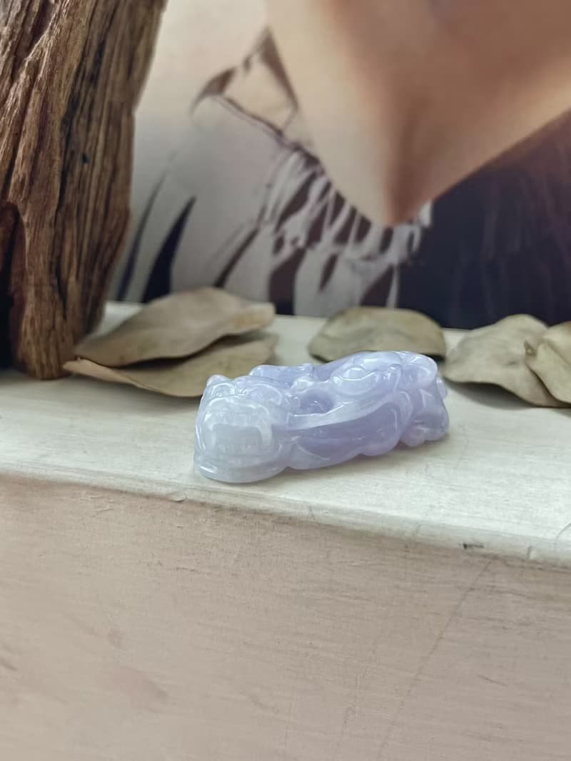 冰種濃郁紫羅蘭貔貅翡翠擺件 招財 鎮宅 |天然緬甸翡翠