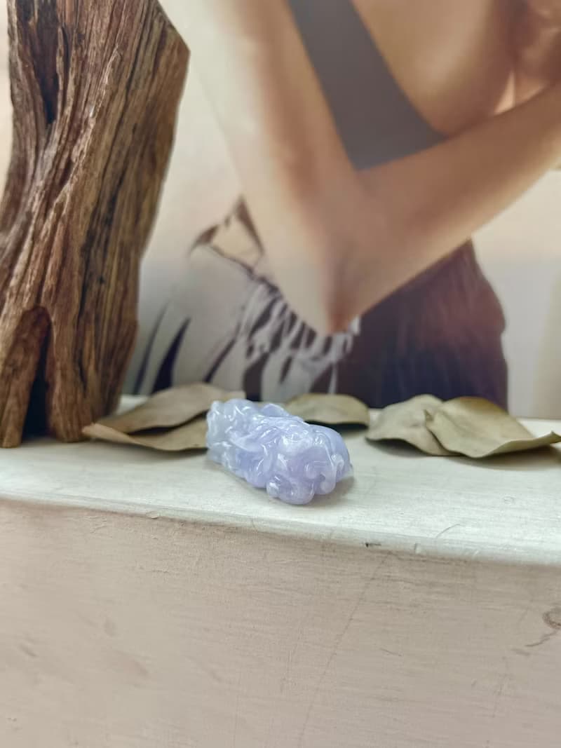 冰種濃郁紫羅蘭貔貅翡翠擺件 招財 鎮宅 |天然緬甸翡翠