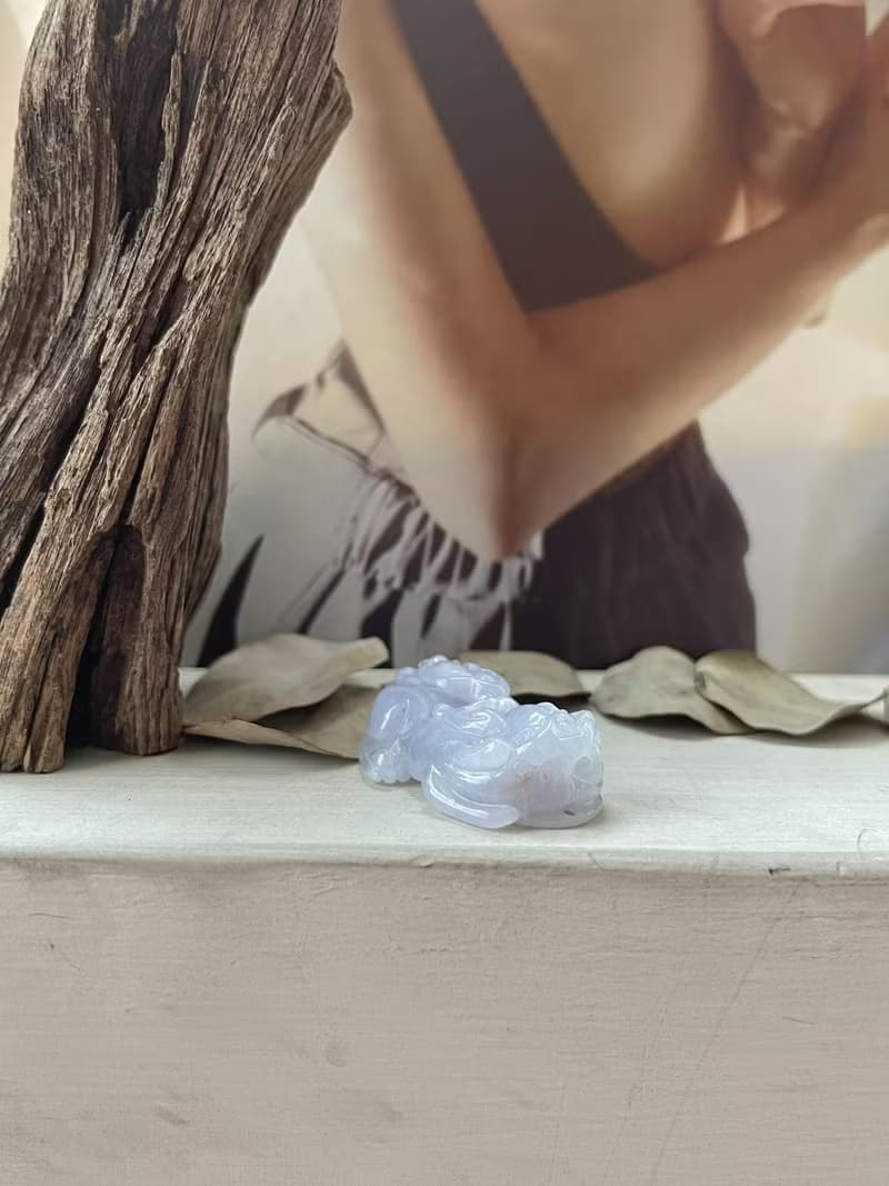 冰種濃郁紫羅蘭貔貅翡翠擺件 招財 鎮宅 |天然緬甸翡翠