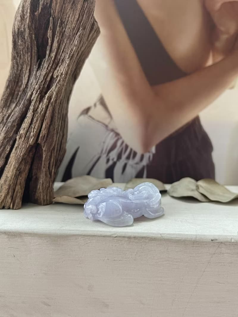 冰種濃郁紫羅蘭貔貅翡翠擺件 招財 鎮宅 |天然緬甸翡翠