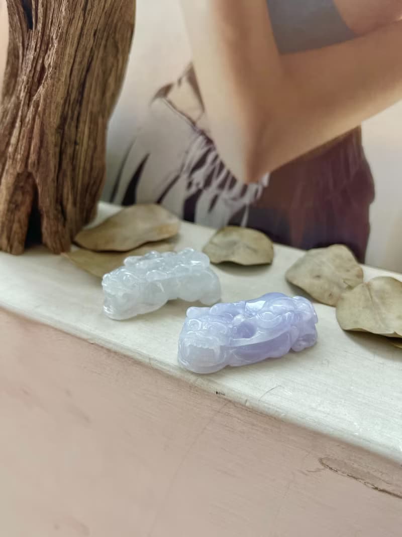 冰種濃郁紫羅蘭貔貅翡翠擺件 招財 鎮宅 |天然緬甸翡翠