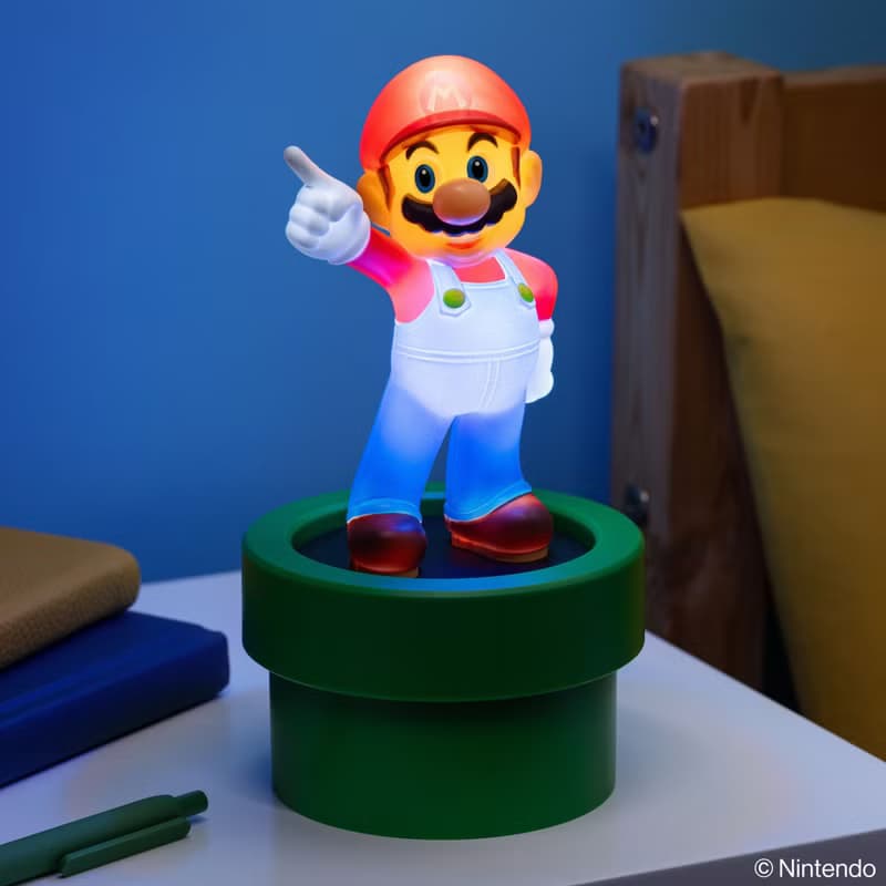 官方授權任天堂二合一瑪利歐 Mario Figurine 夜燈 20cm高