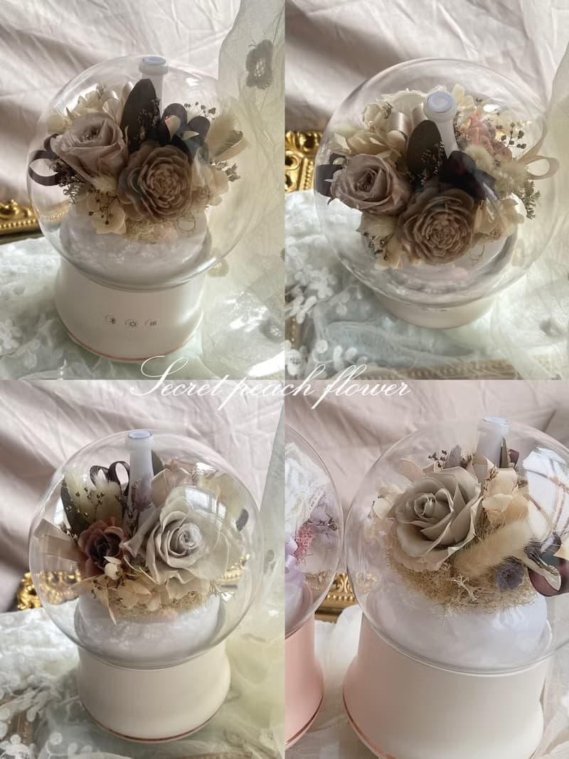 永生花藍芽喇叭+夜燈+薰香機加濕器3in1 永生花薰香機