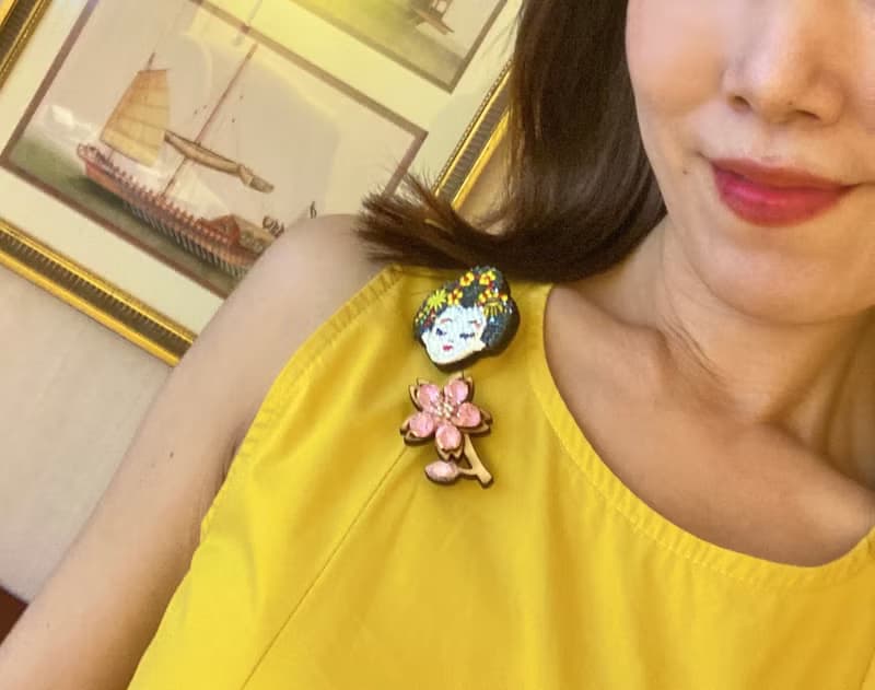 桜ブローチ 羊毛氈 公平交易 手工製作 旅行 婚禮小物 行李吊牌 ブローチ